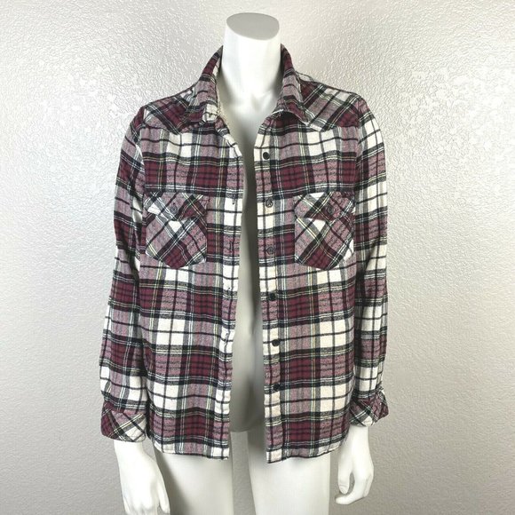 Forever 21 Women's Jacket Plaid Button Up Sherpa - Picture 1 of 5